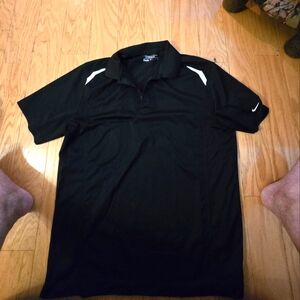 Black Nike Gold Polo Mens XL